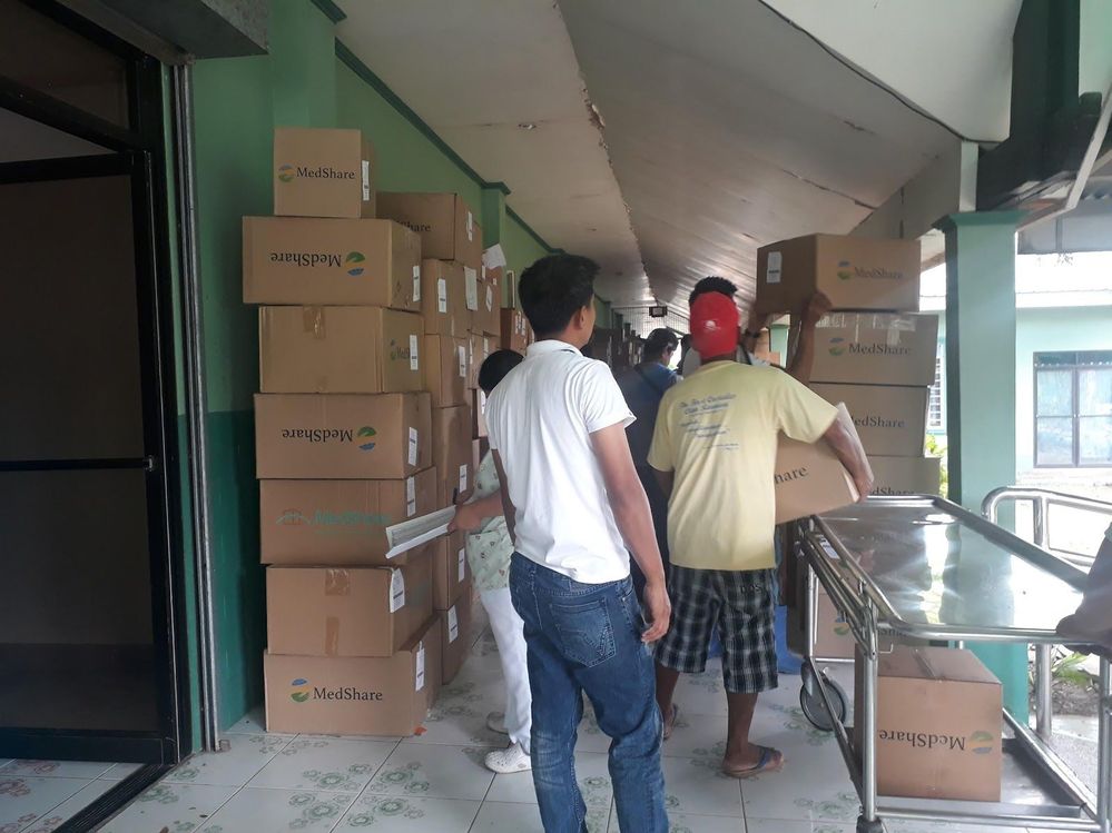 The shipment is unloaded, sorted, and put to use immediately